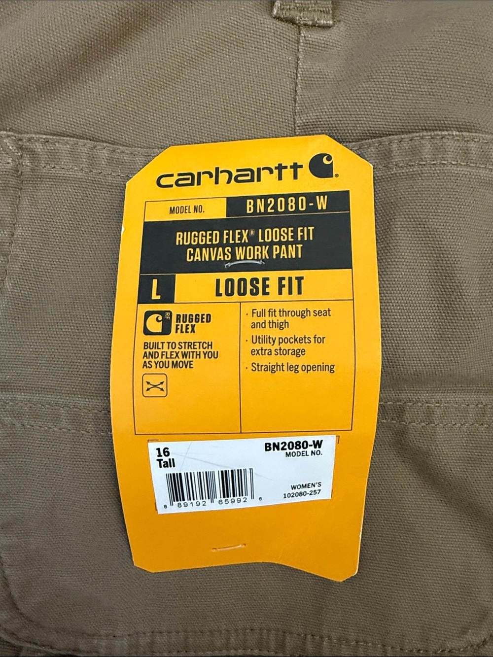 Carhartt Women's Rugged Flex Loose Fit Canvas Work Pants 16T NWT - Picture 5 of 6